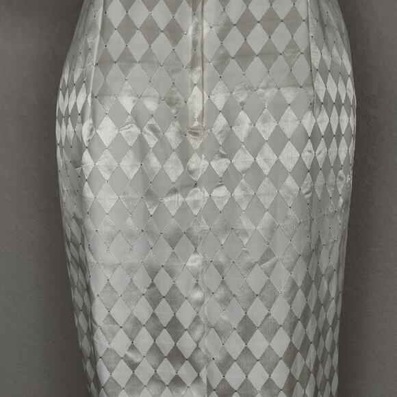 Jessica McClintock Gunne Sax Harlequin Formal Dress Vintage 90s Sz 13/14 Flawed - Picture 13 of 16